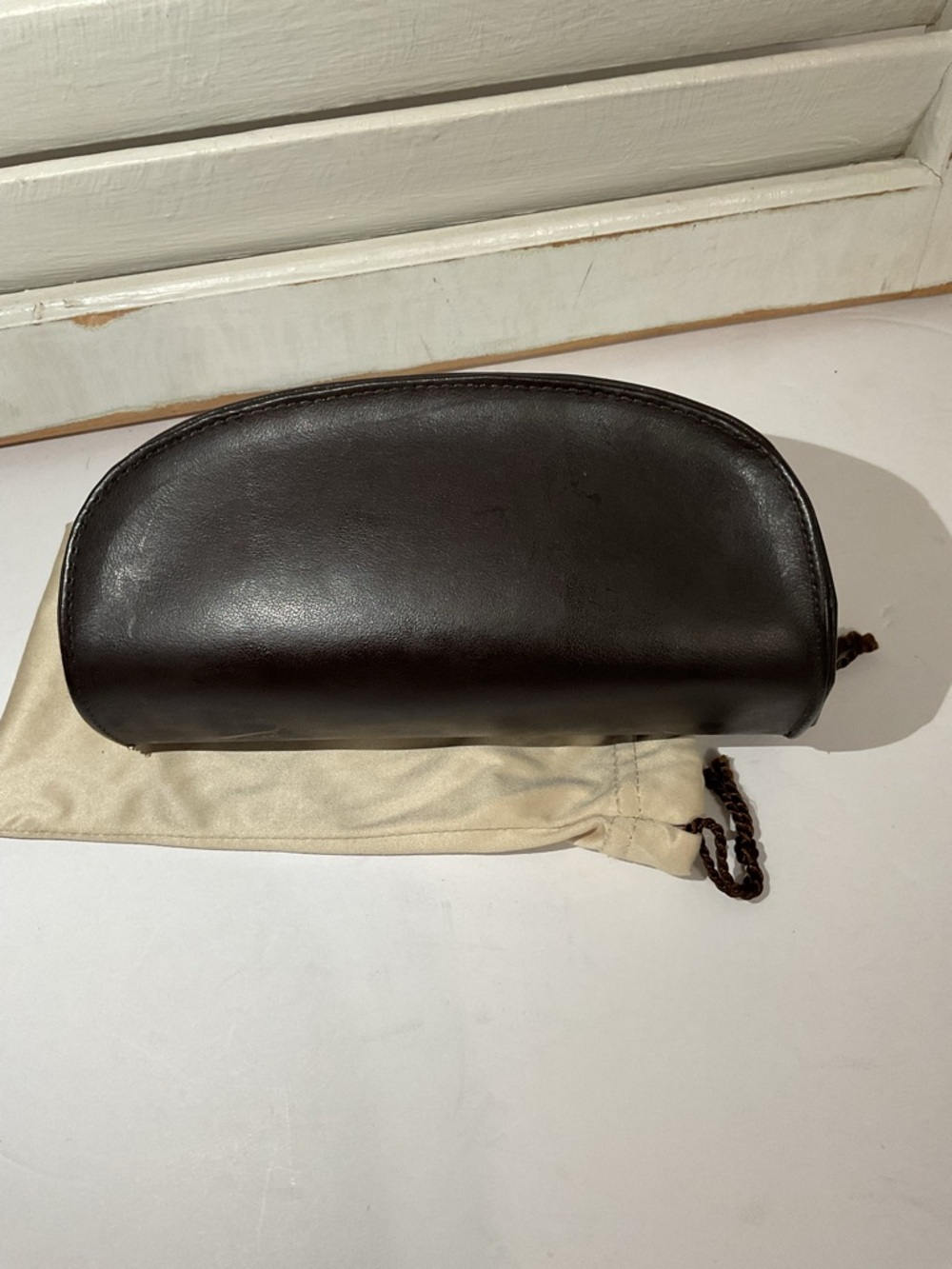 Louis Vuitton Dark Brown Leather Sunglasses Case with Dust Pouch - Picture 3 of 7